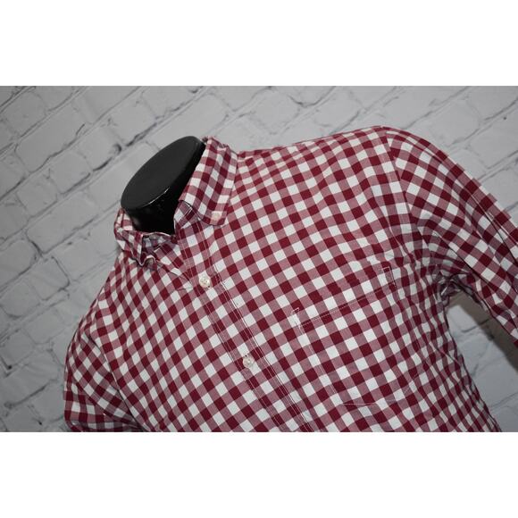 J Crew Other - J Crew Dress Shirt Mens Size Large Fit Red White Gingham Plaids